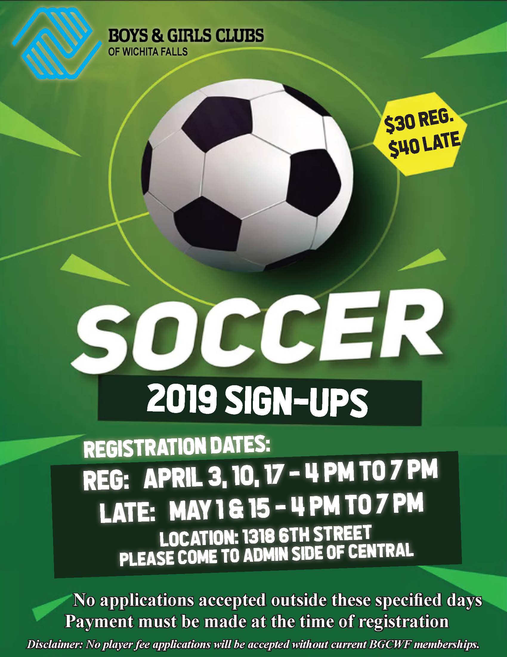 WEDNESDAY IS THE LAST DAY TO SIGN UP FOR INDOOR SOCCER! Boys and
