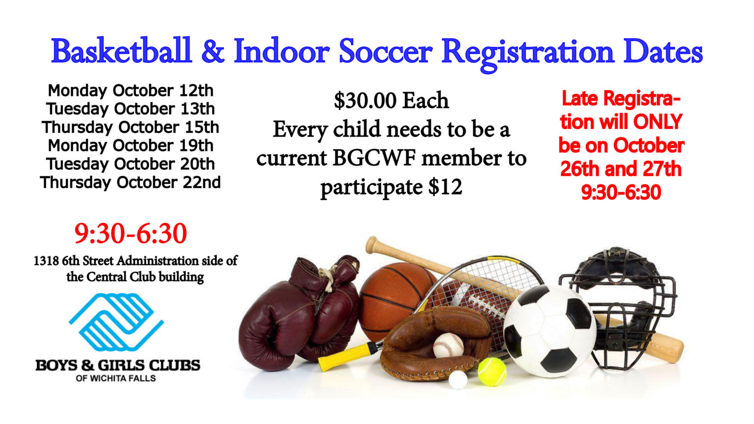 Basketball and Indoor Soccer Signup Boys and Girls Clubs of Wichita